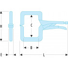 Image du produit : Pince-étau Facom "soudure à l'arc" - Modèle "Col de cygne" - 125mm - longueur 350mm | 504A.180