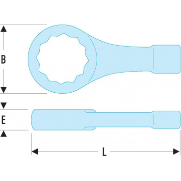 Clé polygonale à frapper - 41mm - longueur 230mm Facom | 51B.41