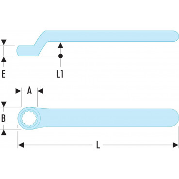 Clé polygonale contrecoudée isolée 1000 Volts série VSE - 13mm - longueur 165mm - outillage électricien Facom | 55.13AVSE