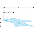 Image du produit : Pince-étau Facom automatique bec long - 45mm - longueur 175mm | 582.7