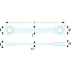 Image du produit : Clé polygonale à cliquet droite - 14 x 15mm - longueur 190mm Facom | 64.14X15