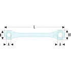 Image du produit : Clé polygonale à cliquet droite multi-ouvertures - 8 x 10 - 12 x 13mm - longueur 150mm Facom | 64C.S1