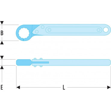 Clé à tuyauter (Facom) droite avec toile - 27mm - longueur 325mm | 70A.27