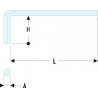 Image du produit : Clé mâle, allen, BTR - longue - 4mm - longueur 100mm Facom | 83H.4