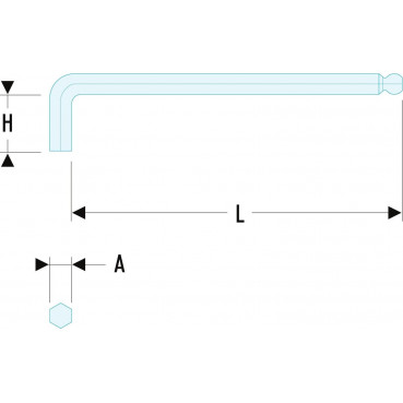 Clé mâle, allen, BTR - longue - à tête sphérique - 6mm - longueur 135mm Facom | 83SH.6