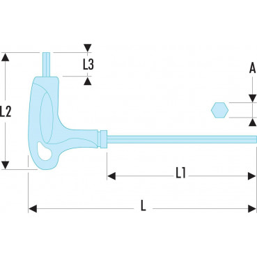 Clé allen Facom - 6 pans en "T" - outil version SLS - 4mm - longueur 183mm | 84TZ.4SLS