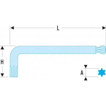 Clé mâle, allen, BTR - longue Torx - à tête sphérique - Torx (T15) - longueur 93.5mm Facom | 89S.15