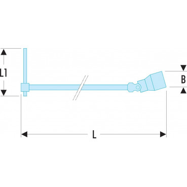 Clé à douille en "T" à cardan avec poignée coulissante - 18mm - longueur 501mm Facom | 99C.18