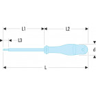 Image du produit : Tournevis plat Facom PROTWIST isolés 1000 Volts pour vis à fente - 2.5mm - outillage électricien | AT2.5X75VE