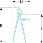 Image du produit : Compas à pointes sèches - compas professionnel, tracage - carrosier - mécanicien Facom | DELA.1901.05