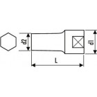 Image du produit : douille longue 1/2" - 6 pans - 10mm - longueur 79mm "Expert by Facom" | E032103