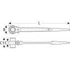 Image du produit : Clé d'échafaudage 17 x 19mm à cliquet réversible 32 dents "Expert by Facom" | E110961