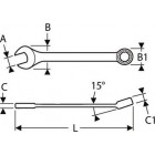 Image du produit : Clé plate mixte 3/8" - pouce - 3/8" - longueur 140mm "Expert by Facom" | E113314