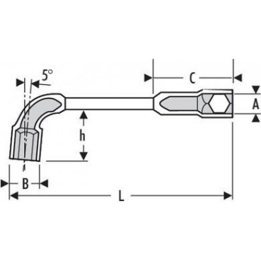 Clé à pipe 9mm débouchée 12 pans x 6 pans - 9mm - longueur 122mm "Expert by Facom" | E113371