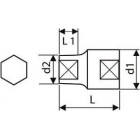 Image du produit : douille 1/2" - 6 pans - 11mm - longueur 38mm "Expert by Facom" | E117089