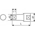 Image du produit : douille longue 1/2" - 12 pans - 13mm - longueur 79mm "Expert by Facom" | E117279