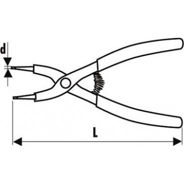 Pince Circlips - ouvrantes bec coudés à 90° - longueur 129mm "Expert by Facom" | E117917