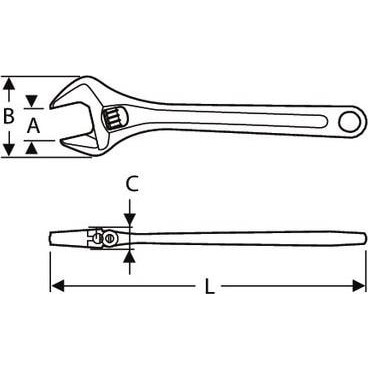 Clé à molette - ouverture 24mm - longueur 200mm "Expert by Facom" | E187368