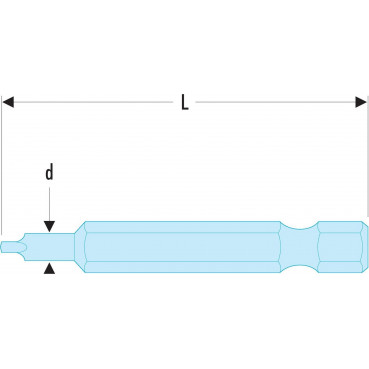 Embout de vissage pour vis à empreinte carrée ROBERTSON - carré 1.0" - longueur 50mm Facom | ECAR.601