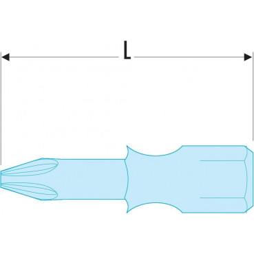 Embout de vissage Facom "High Perf" série 1 pour vis cruciforme Pozidriv - longueur 25mm - PZ2 | ED.102T