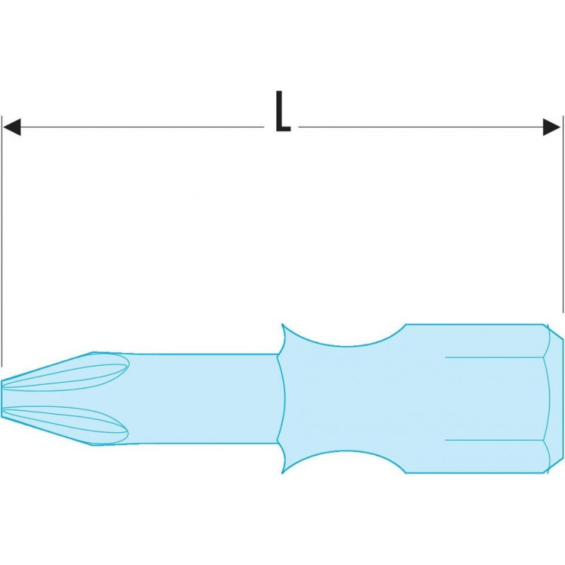 Embout de vissage Facom "High Perf" série 1 pour vis cruciforme Pozidriv - longueur 25mm - PZ3 | ED.103T