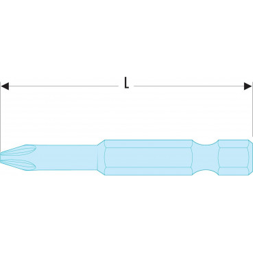 Embout de vissage Facom "High Perf" - série 6 pour vis cruciforme Pozidriv - longueur 50mm - PZ1 | ED.601T