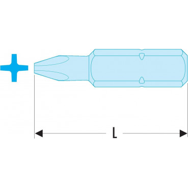 Embout de vissage - PH3 - Phillips (série 2) pour vis cruciforme - longueur 32mm Facom | EP.203