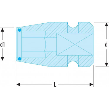 NJ-NS.237A - douille impact porte-embouts - 1/2" - longueur 40mm Facom | NS.237A