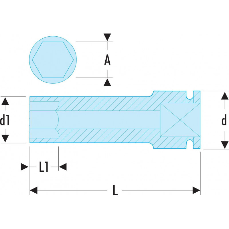 Douille à chocs de 17mm - renforcée - carré 1/2 protection en téflon bleu  pour protéger les jantes alliages Facom | NSI.19L