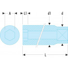 Image du produit : Douille 1/4" - longue 12 pans - 0.4mm - longueur 50mm Facom | R.10EL