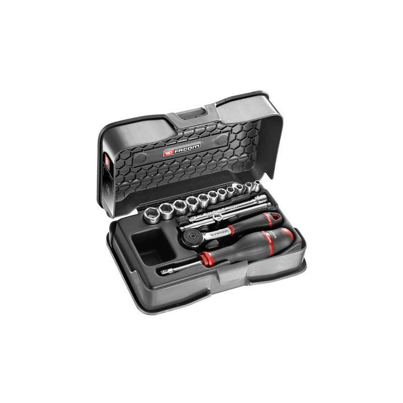 Coffret de douille Facom 1/4" 6 pans en pouce - 15 pièces - R.161B | R.161-1P6U