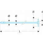 Image du produit : Poignée à cardan 1/4" longue - longueur 470mm Facom | R.228