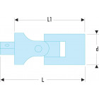 Image du produit : Cardan universel 1/4" - longueur 33mm outils pour douille de sérrage, rallonge et cliquet Facom | R.240A