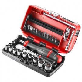 Coffret de douille Facom 1/4" 12 pans en pouce et embouts - 28 pièces - R.360 | RL.NANO-U112