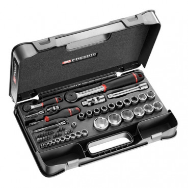 Coffret de douille Facom 1/4" - 1/2" 6 pans - 56 pièces - R.161B - S.161B | RS.161-2