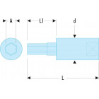 Image du produit : Douille Tournevis Facom 1/4" pour vis 6 pans - 2mm - longueur 37mm | RT.2