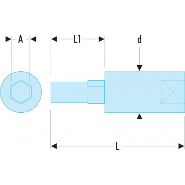 Douille Tournevis Facom 1/4" pour vis 6 pans - 2.5mm - longueur 37mm | RT.2.5