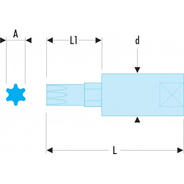 Douille Tournevis Facom 1/4" pour vis - Torx (T20) - longueur 37mm | RX.20