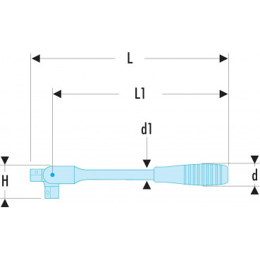 Poignée articulée 1/2" - 381mm - longueur 381mm Facom | S.141A