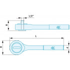 Image du produit : Cliquet Facom 1/2" - ADF - 48mm - longueur 245mm outillage Facom antidéflagrant, antimagnétique | S.155SR