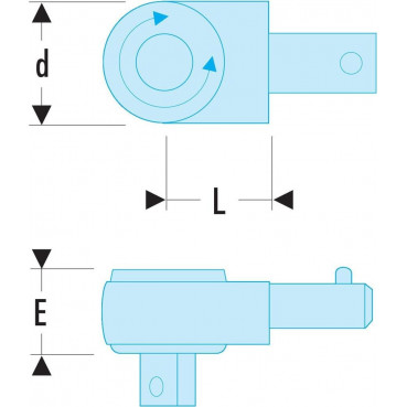 Cliquet Facom compact pour clé dynamométrique - attachement 14 x 18mm | S.382V