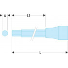 Image du produit : Douille Tournevis Facom 1/2" embouts long et extra-longs pour vis à 6 pans creux - 5mm - longueur 180mm | SHP.5ELA