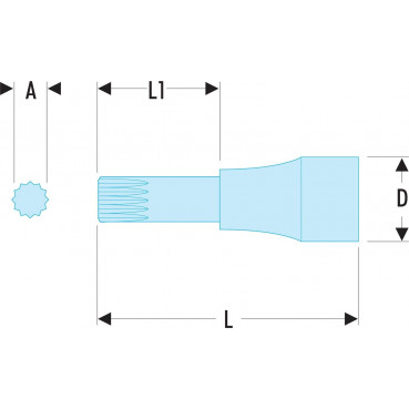 Douille Tournevis Facom 1/2" à denture multiple XZN - M10mm - longueur 60mm | SV.10B