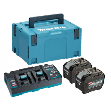 Pack Énergie Makita 40 Volts MAX - sans fil 8 Ah Pack Énergie 40V Max 8 Ah (4 batteries et 1 chargeur Makita double) - XGT - 2 batteries 8Ah - charge moyenne 76min | 191Y97-1