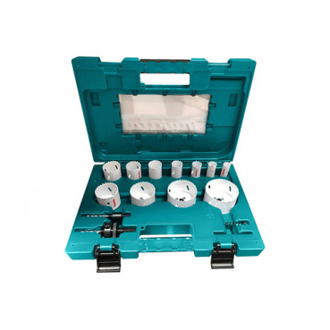 Coffret Makita 11 scies cloches BI-MÉTAL (NOUVEAU COFFRET) - diamètre 19 / 22,0 / 25,0 / 29,0 / 35,0 / 38,0 / 44,0 / 51,0 / 57,0 / 68,0 / 75,0mm - 14 pièce(s) | D-63971