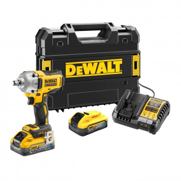 Boulonneuse à chocs Dewalt 1/2" compacte - XR - sans fil - 18 Volts - 5Ah li-ion brushless 812 nm - jonc de sécurité - powerstack | DCF891H2T-QW