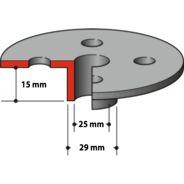 Guide à copier pour défonceuse et affleureuse - diamètre 29mm - diamètre intérieur 25mm Makita | 163080-8