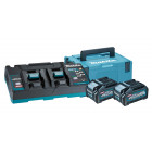 Image du produit : PowerPack XGT Makita, pack batteries + chargeur double DC18RD + coffret MAKPAC 40 Volts max, Lithium (Li-Ion) - 2 batteries 4Ah - charge moyenne 45min - poids 7,6kg | 191U00-8