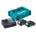 Image du produit : Pack Énergie Makita 12Volts CXT Lithium (Li-Ion) (2 batteries + 1 chargeur) avec coffret MAKPAC - charge moyenne 30min - batterie 2Ah - 2 x 2 Ah | 197658-5