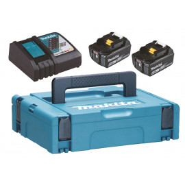 Pack Énergie Makita 18 Volts - sans fil Lithium (Li-Ion) (2 batteries + 1 chargeur Makita simple) - charge moyenne 55min - 2 batteries 6Ah | 198116-4